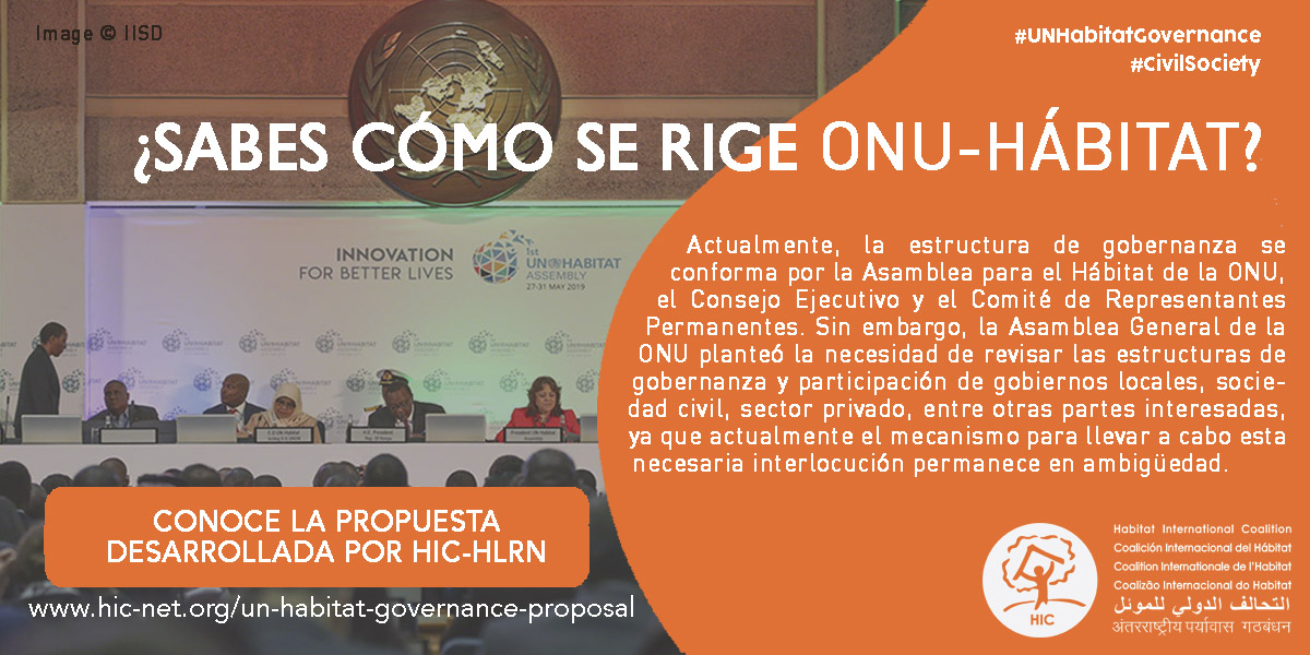 Estructuras de gobernanza de ONU Hábitat: propuesta para una mayor participación de las partes interesadas