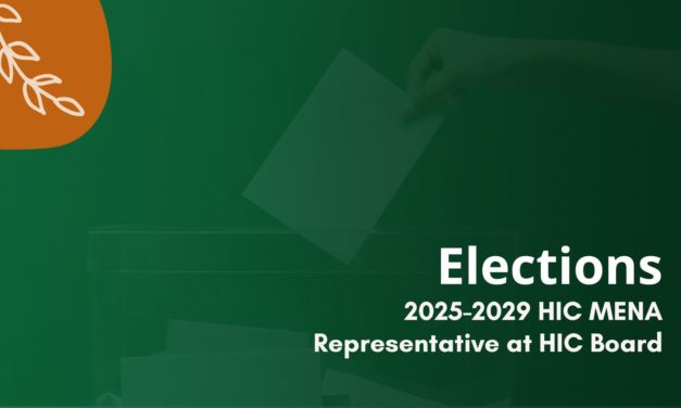 Convocatoria de candidaturas: Elección de representante de HIC-MENA (2025-2029)