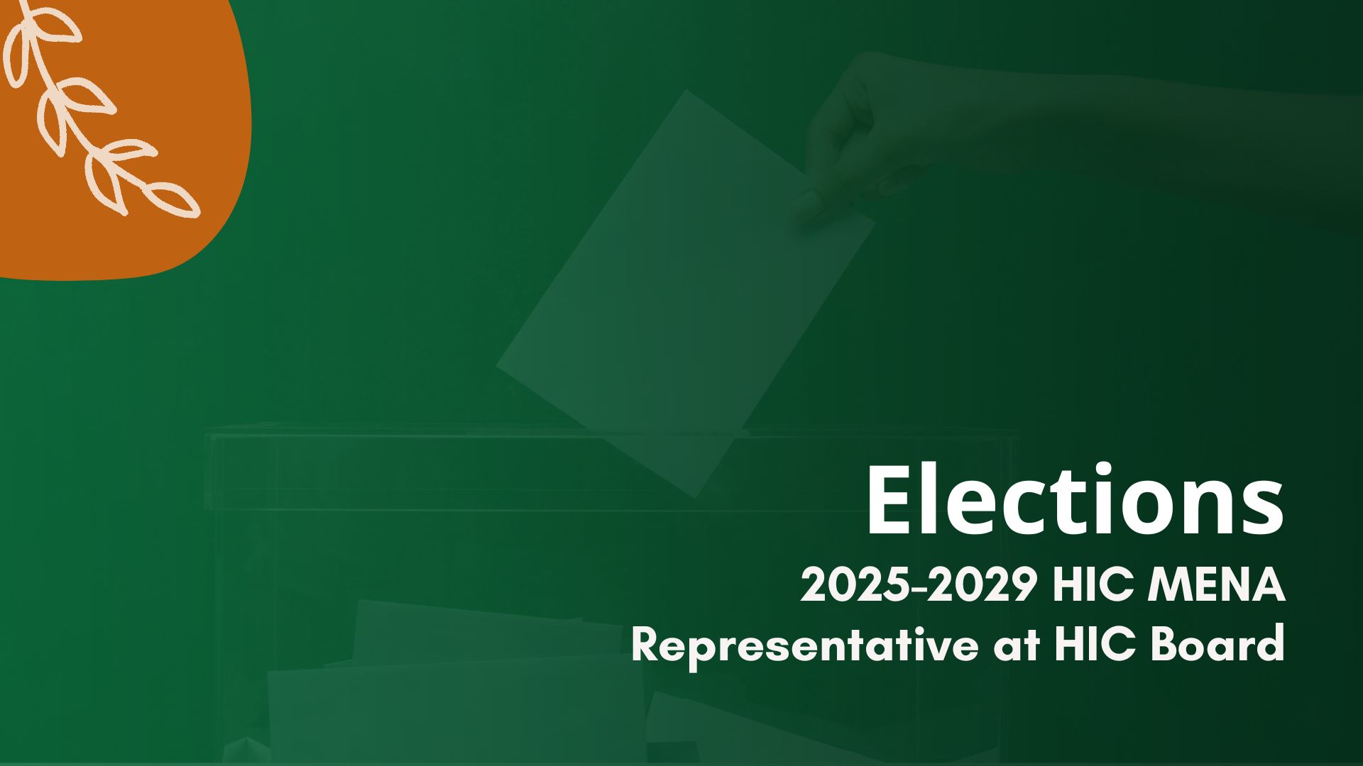 Convocatoria de candidaturas: Elección de representante de HIC-MENA (2025-2029)